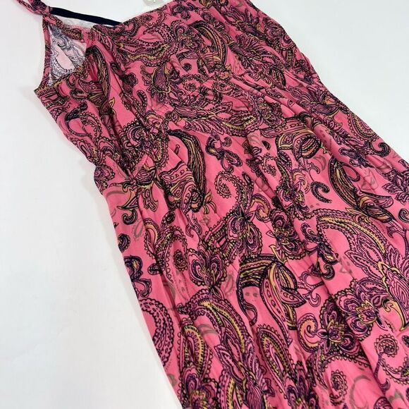 Maurices Midi Dress Womens 1X Multicolor Rayon Sleeveless Paisley High Low New - Picture 14 of 14